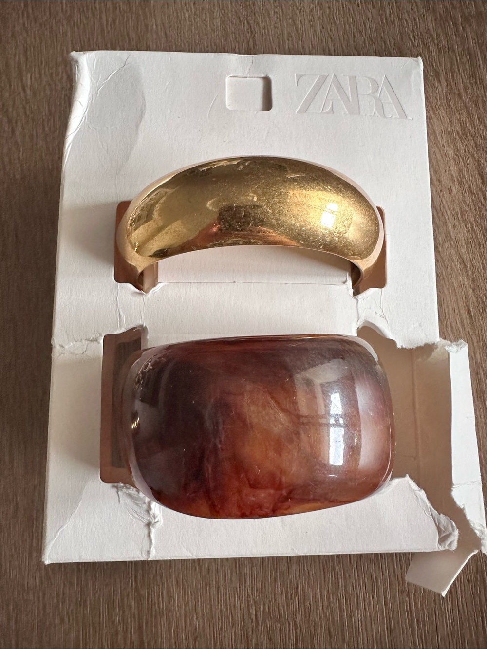 Zara Resin & Gold Tone Cuff Bracelet Set